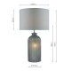 Dar-PAM4239 - Pamplona - Grey Ribbed Glass Table Lamp with Grey Shade