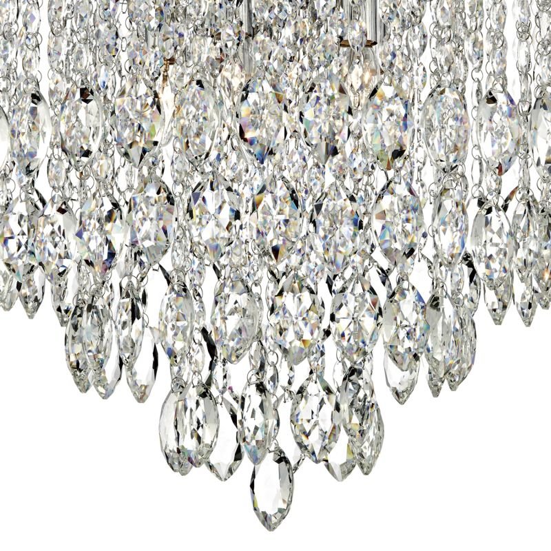 Dar-PES0550 - Pescara - Crystal Round with Chrome 5 Light Chandelier