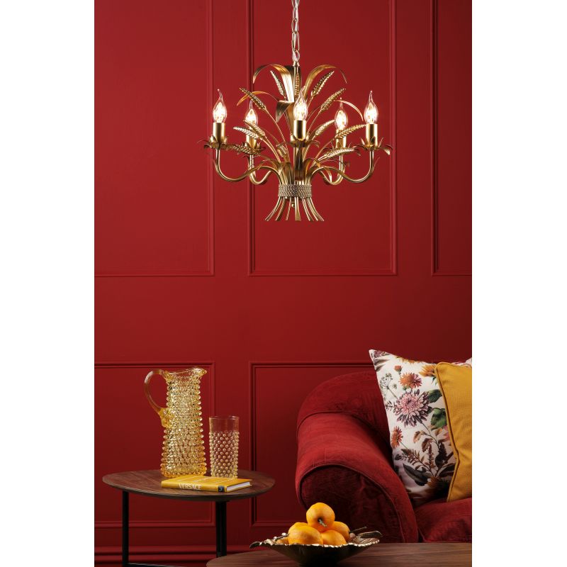 Dar-PHA0535 - Phaedra - Gold 5 Light Centre Fitting