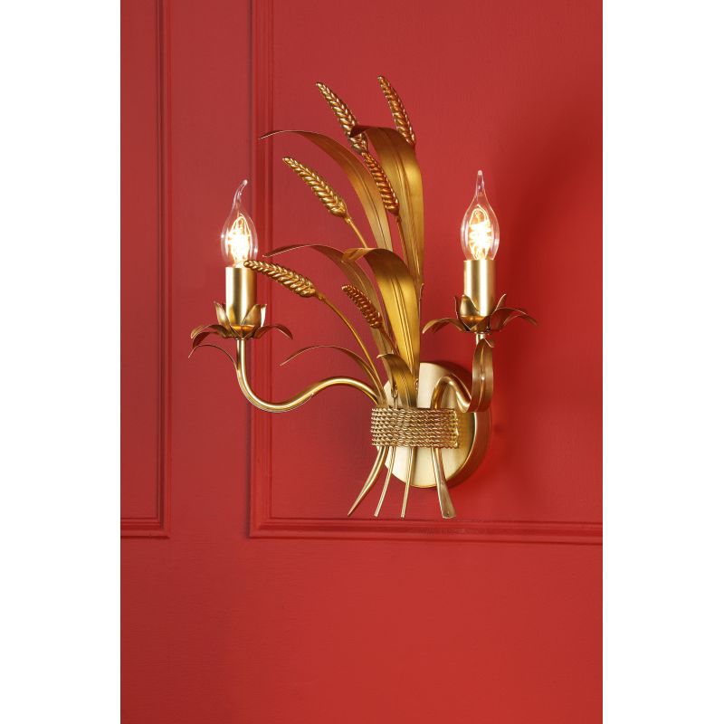 Dar-PHA0935 - Phaedra - Gold 2 Light Wall Lamp