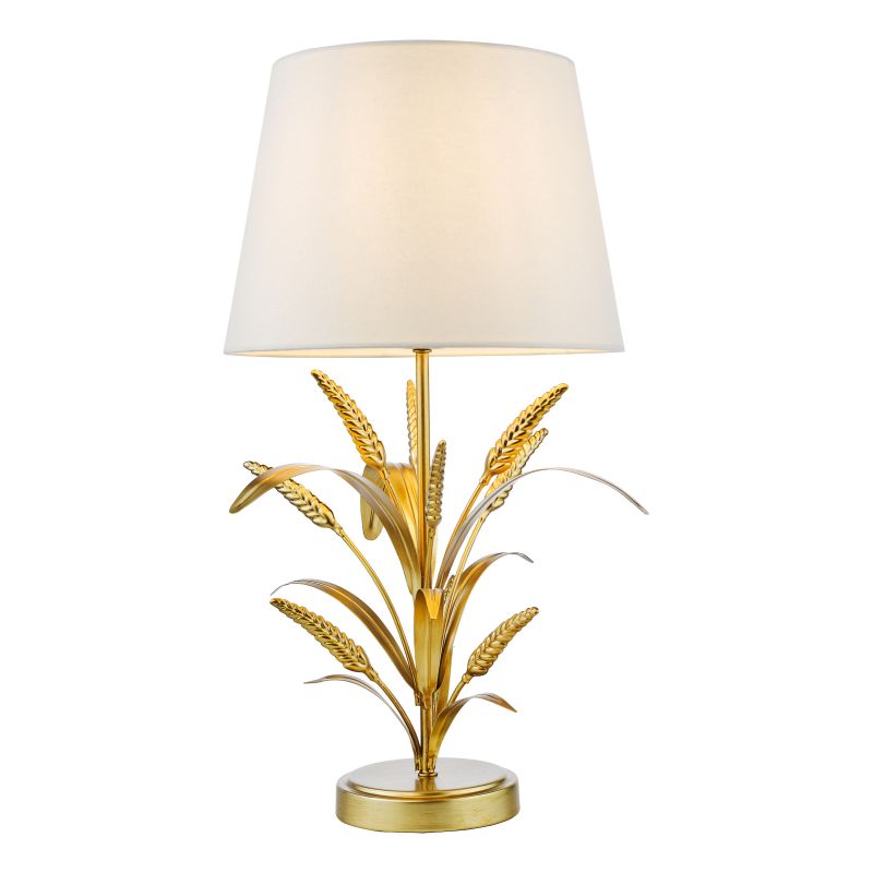 Dar-PHA4235 - Phaedra - Gold Table Lamp with Natural Linen Shade