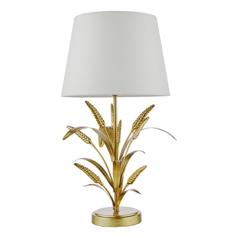 Dar-PHA4235 - Phaedra - Gold Table Lamp with Natural Linen Shade