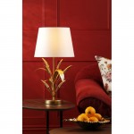 Phaedra - Gold Table Lamp with Natural Linen Shade
