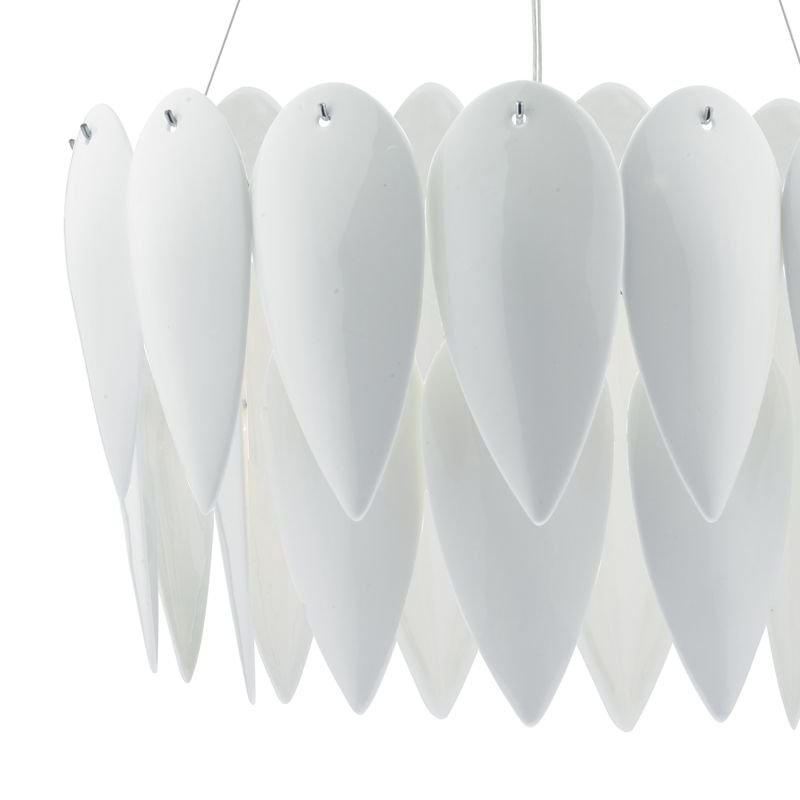 Dar-PHI032 - Phillipa - White Ceramic Petals 3 Light Hanging Pendant