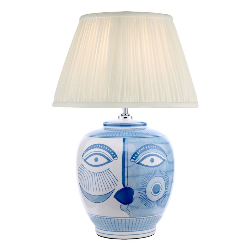 Dar-PIC4123 - Picasso - Base Only - Blue& White Hand Painted Table Lamp