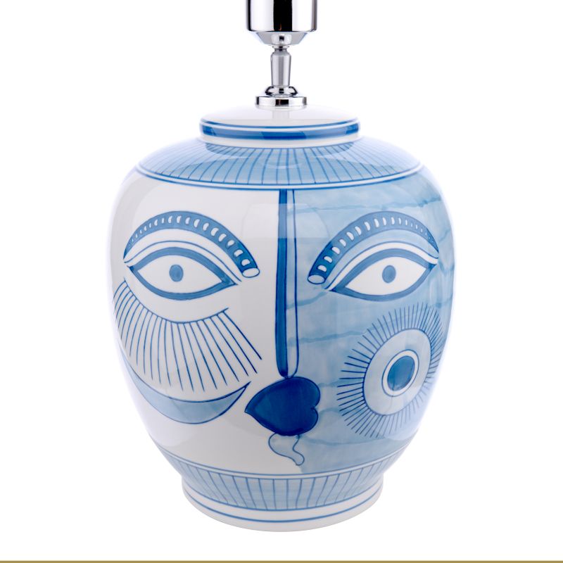 Dar-PIC4123 - Picasso - Base Only - Blue& White Hand Painted Table Lamp