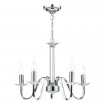 Pique - Chrome 5 Light Centre Fitting with Crystal Pique - Chrome 5 Light Centre Fitting with Crystal