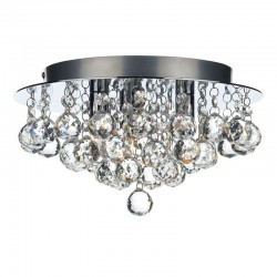 Pluto - Polished Chrome 3 Light Ceiling Lamp with Crystal Balls Pluto - Polished Chrome 3 Light Ceiling Lamp with Crystal Balls