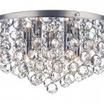Pluto - Polished Chrome 5 Light Ceiling Lamp with Crystal Balls 
