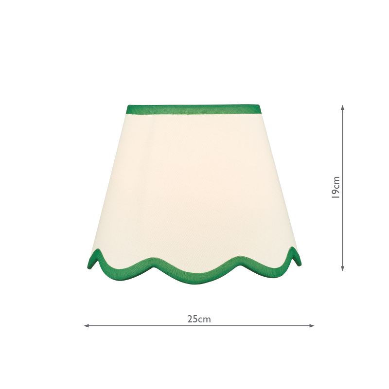 Dar_Vol3-POM1024 - Poma - Shade Only - 25 cm Natural Linen with Green Shade