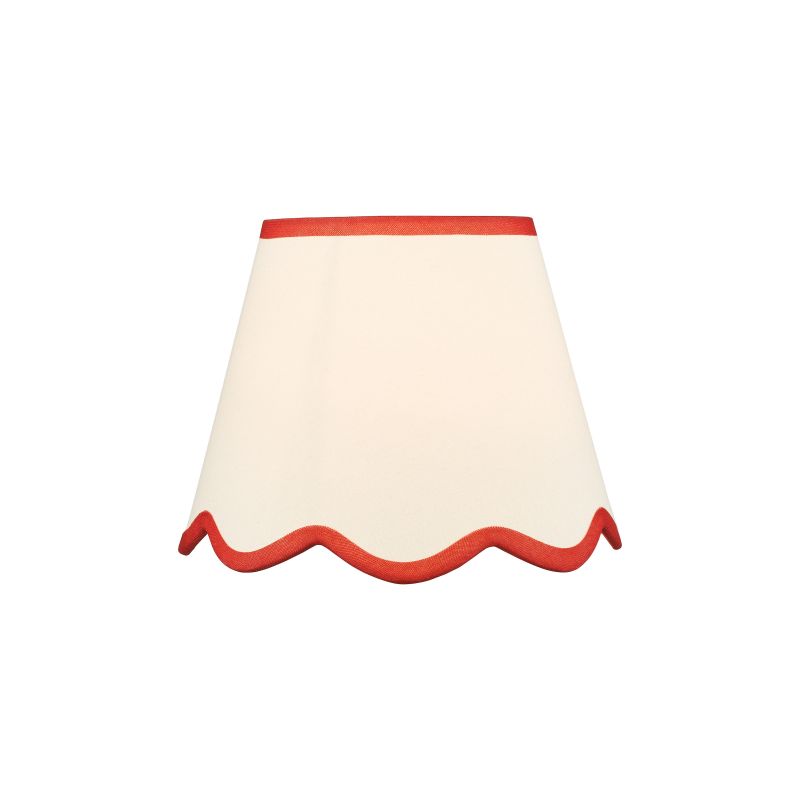 Dar_Vol3-POM1025 - Poma - Shade Only - 25 cm Natural Linen with Red Shade