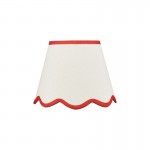 Poma - Shade Only - 25 cm Natural Linen with Red Shade