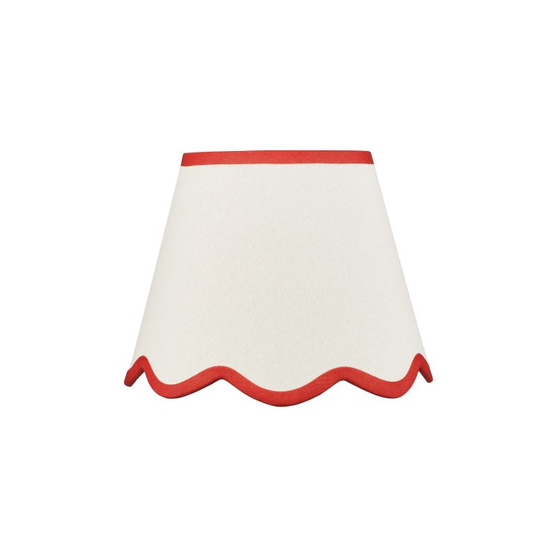 Dar_Vol3-POM1025 - Poma - Shade Only - 25 cm Natural Linen with Red Shade