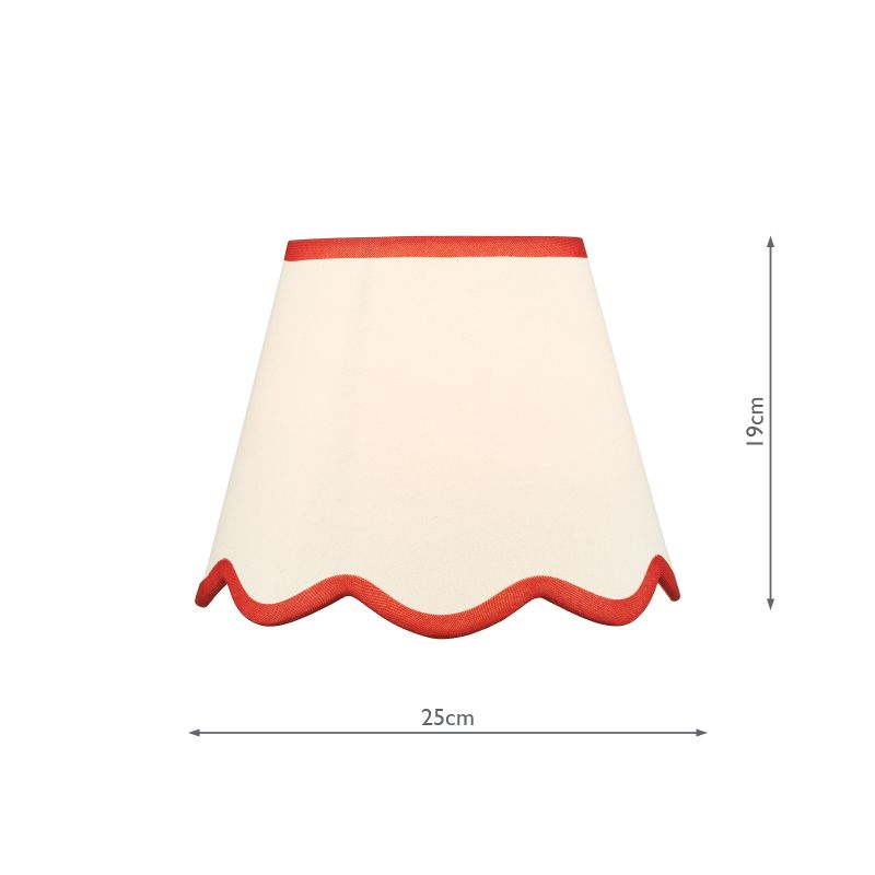 Dar_Vol3-POM1025 - Poma - Shade Only - 25 cm Natural Linen with Red Shade