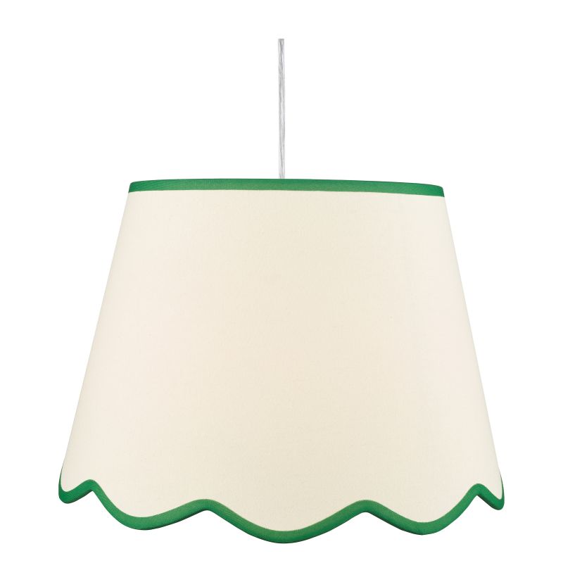 Dar_Vol3-POM1824 - Poma - Shade Only - 45 cm Natural Linen with Green Shade