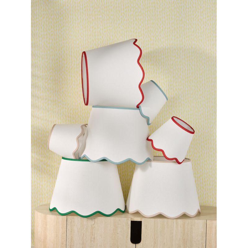 Dar_Vol3-POM1824 - Poma - Shade Only - 45 cm Natural Linen with Green Shade