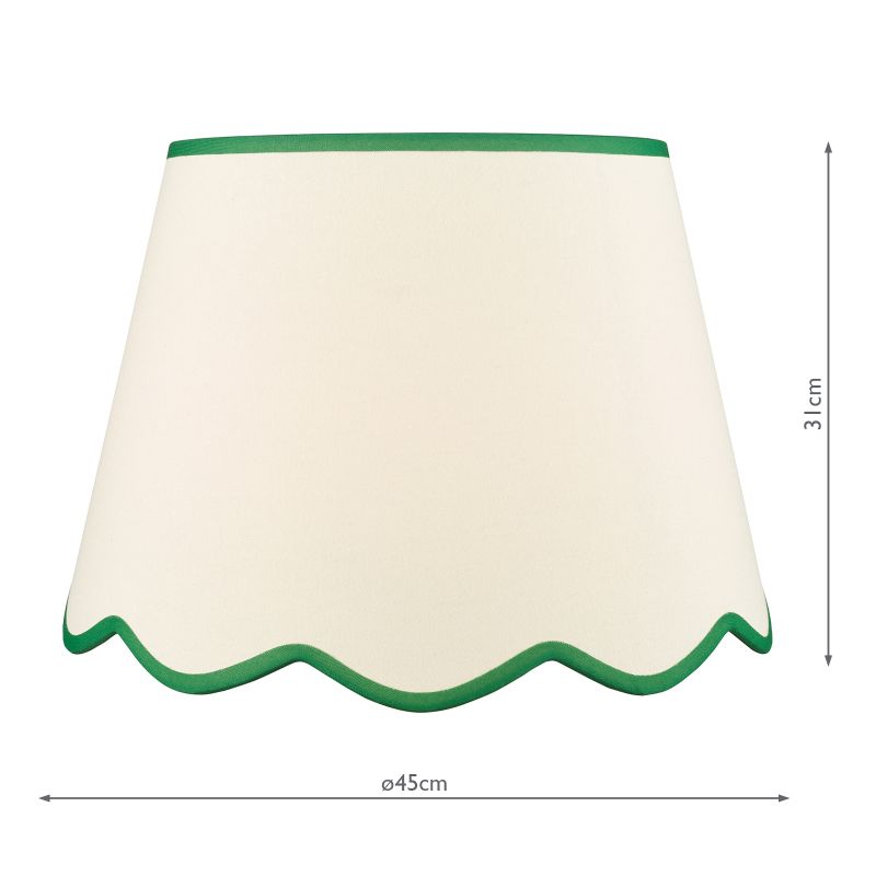 Dar_Vol3-POM1824 - Poma - Shade Only - 45 cm Natural Linen with Green Shade