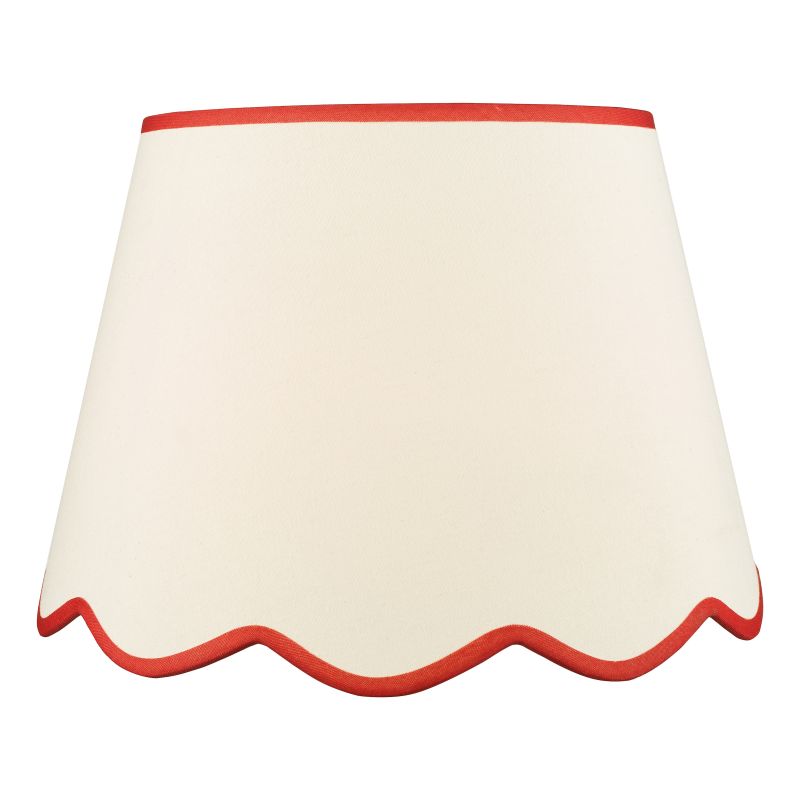 Dar_Vol3-POM1825 - Poma - Shade Only - 45 cm Natural Linen with Red Shade
