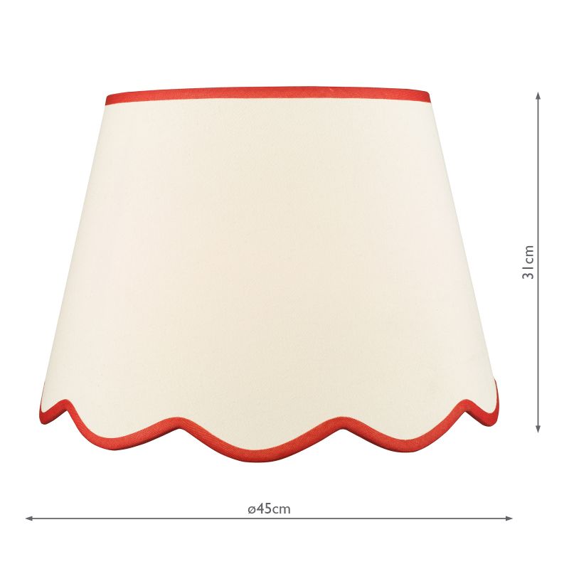 Dar_Vol3-POM1825 - Poma - Shade Only - 45 cm Natural Linen with Red Shade