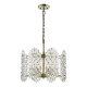 Dar-POR0875 - Porthos - Antique Brass 8 Light Centre Fitting with Decorative Glass