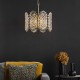 Dar-POR0875 - Porthos - Antique Brass 8 Light Centre Fitting with Decorative Glass