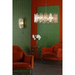 Porthos - Antique Brass 15 Light Centre Fitting with Decorative Glass