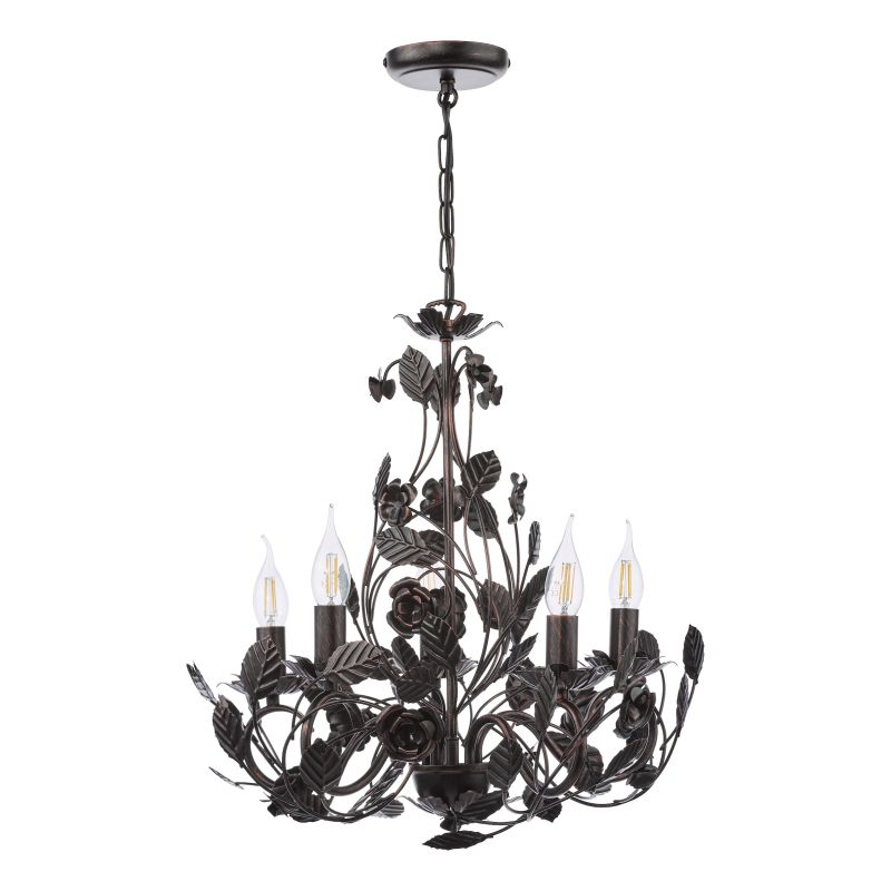 Dar-PRI0554 - Priscilla - Bronze & Black 5 Light Centre Fitting