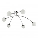 Puglia - Chrome 6 Light Centre Fitting with Opal Glass