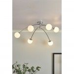 Puglia - Chrome 6 Light Centre Fitting with Opal Glass