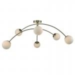 Puglia - Antique Brass & Opal Glass 6 Light Ceiling Lamp Puglia - Antique Brass & Opal Glass 6 Light Ceiling Lamp