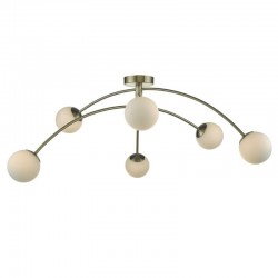 Puglia - Antique Brass & Opal Glass 6 Light Ceiling Lamp Puglia - Antique Brass & Opal Glass 6 Light Ceiling Lamp