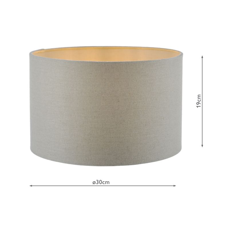 Dar-PYR1239 - Pyramid - Shade Only - 30 cm Grey Linen Shade