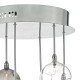 Dar-QUI0610 - Quinn - Clear and Smoky Glass with Chrome 6 Light Centre Fitting