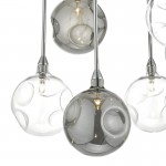 Quinn - Chrome 6 Light Centre Fitting with Clear & Smoky Glass
