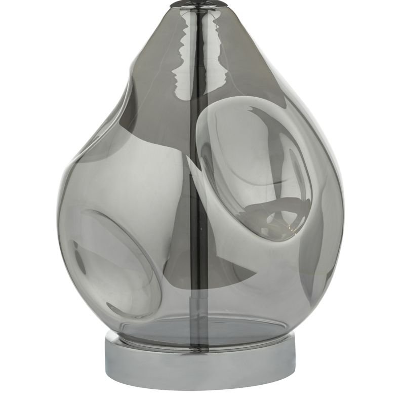Dar-QUI4210 - Quinn - Grey Fabric Shade with Smoky Glass Table Lamp