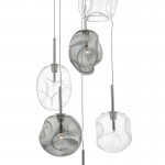Quinn - Chrome 6 Light Flush with Clear & Smoky Glass Quinn - Chrome 6 Light Flush with Clear & Smoky Glass