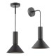 Dar-RAG0122 - Ragnar - Satin Black Pendant or Wall Lamp