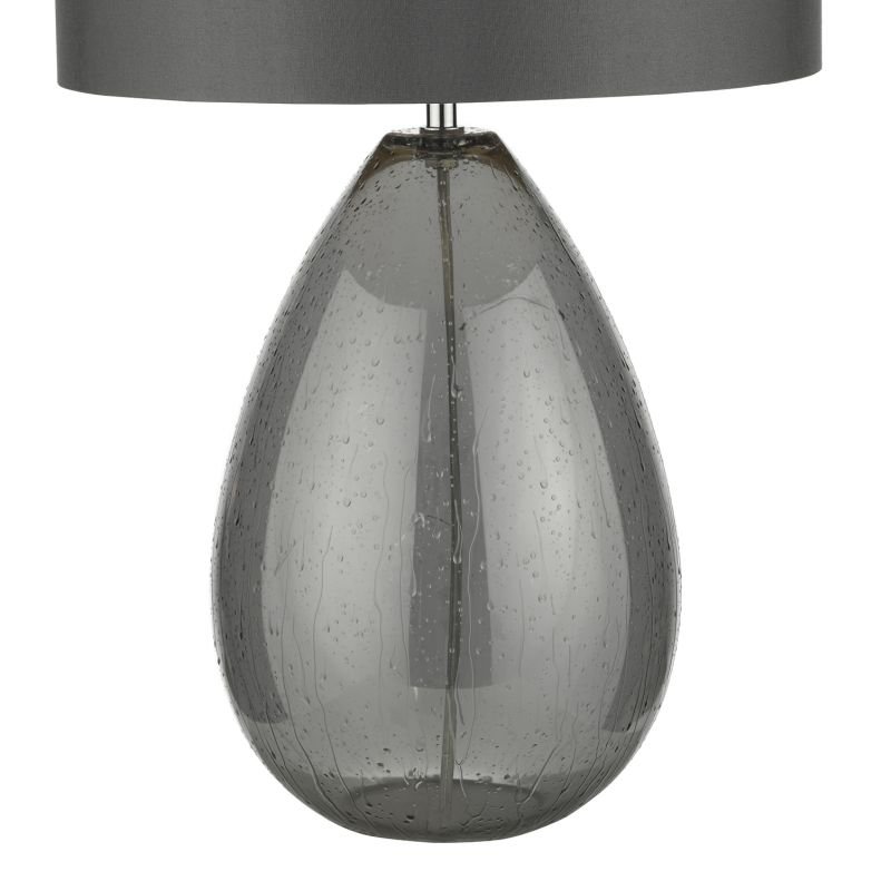 Table & Floor Lamp - Rain - Smoked Glass with Grey Shade Table Lamp Dar-RAI4239 - Rain - Smoked Glass with Grey Shade Table Lamp