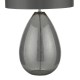 Dar-RAI4239 - Rain - Smoked Glass with Grey Shade Table Lamp