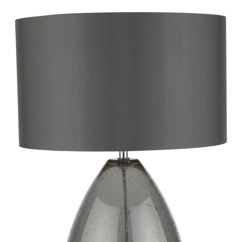 Table & Floor Lamp - Rain - Smoked Glass with Grey Shade Table Lamp Dar-RAI4239 - Rain - Smoked Glass with Grey Shade Table Lamp
