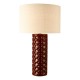 Dar-RAJ4225 - Raja - Red Ceramic Table Lamp with Natural Linen Shade