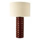 Dar-RAJ4225 - Raja - Red Ceramic Table Lamp with Natural Linen Shade