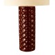 Dar-RAJ4225 - Raja - Red Ceramic Table Lamp with Natural Linen Shade