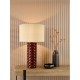Dar-RAJ4225 - Raja - Red Ceramic Table Lamp with Natural Linen Shade