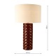 Dar-RAJ4225 - Raja - Red Ceramic Table Lamp with Natural Linen Shade
