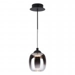 Ramona - Matt Black LED Pendant or Wall Lamp with Smoked Ombre Glass Ramona - Matt Black LED Pendant or Wall Lamp with Smoked Ombre Glass