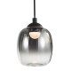 Dar-RAM0722 - Ramona - Matt Black LED Pendant or Wall Lamp with Smoked Ombre Glass