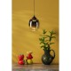 Dar-RAM0722 - Ramona - Matt Black LED Pendant or Wall Lamp with Smoked Ombre Glass