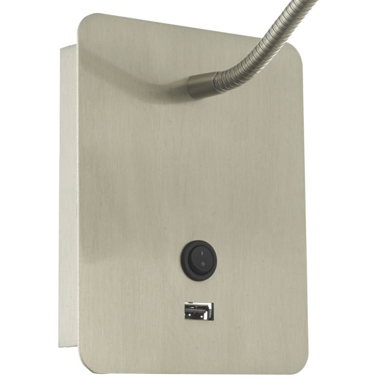LED Lights - Raoul - LED Satin Nickel with USB Reading Wall Lamp Dar-RAO0746 - Raoul - LED Satin Nickel with USB Reading Wall Lamp