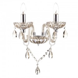 Raphael -  Chrome 2 Light Wall Lamp with Champagne Crystal Raphael -  Chrome 2 Light Wall Lamp with Champagne Crystal